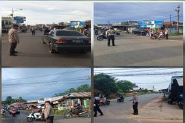Polsek Muara Bangkahulu Gelar Strong Point Pagi, Pastikan Keamanan dan Kelancaran Lalu Lintas