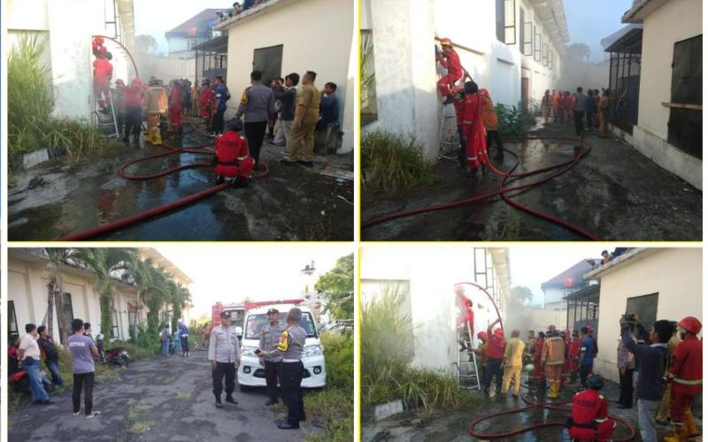 Datangi TKP, Polsek Ratu Samban Lakukan Pengamanan Lokasi Kebakaran 