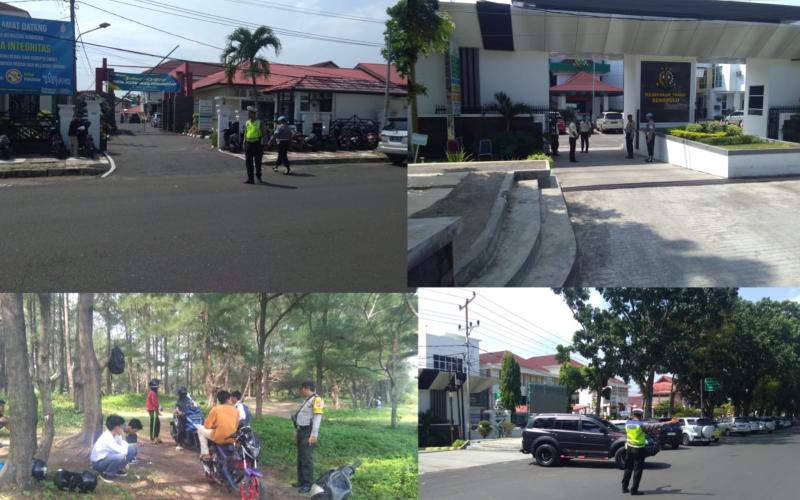 Siang Hari, Personel Polsek Ratu Samban Patroli dan Sambangi Obvit dan Pedagang 