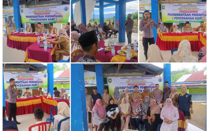 Kapolsek Kedurang Berikan Penyuluhan Hukum Tentang  KDRT di Desa Lawang Agung