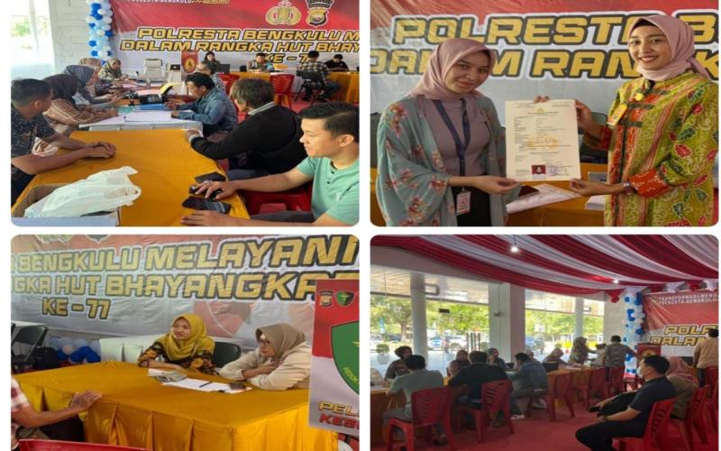 Manjakan Warga, Polresta Bengkulu Melayani One The Spot di Bencoolen Mall