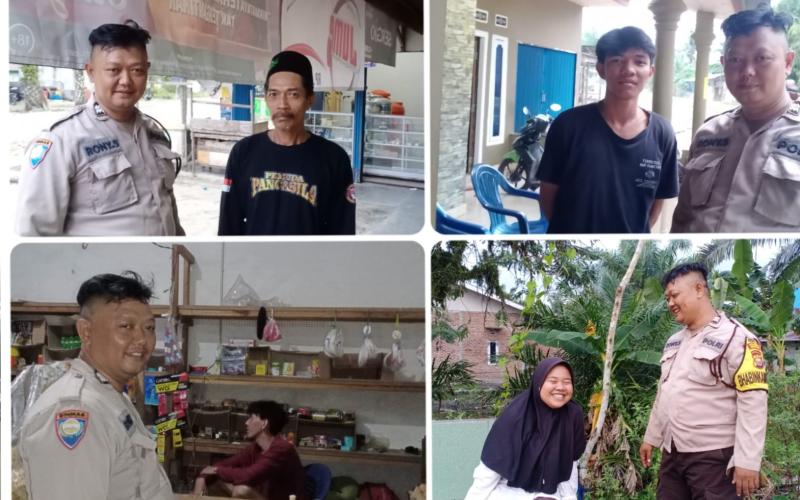 Patroli Sambang di Kelurahan Teluk Sepang, Bhabinkamtibmas Sampaikan Imbauan Kamtibmas