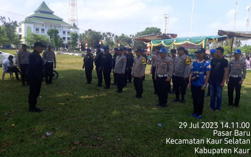Polres Kaur Gelar Pengamanan Terbukan dan Tertutup Kegiatan Turnament Sepak Bola Antar Desa