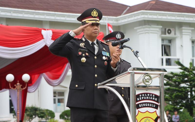 Polres Kepahiang Gelar Upacara Peringatan Hari Bhayangkara ke-77 di Lapangan Pemda