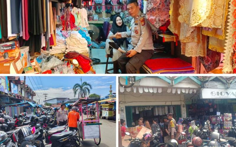 Berikan Rasa Aman, Polsek Ratu Samban Patroli Dialogis Bersama Pedagang Pasar Minggu