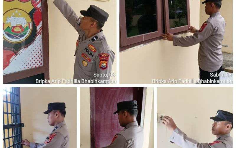 Antisipasi Arus Pendek, Piket SPKT Polres Kaur Cek Instalasi Listrik