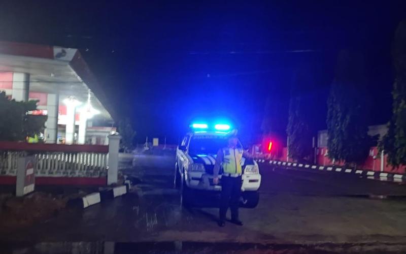 Pastikan Kamseltibcarlantas Aman, Sat Lantas Polres Kaur Patroli Blue Light