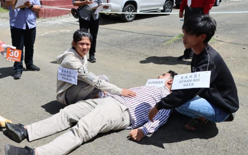 Satreskrim Polres Kepahiang Gelar Rekonstruksi Pembunuhan