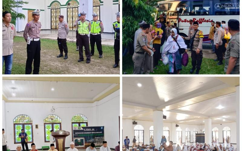 Berikan Rasa Aman dan Kondusif, Polres Kaur dan Polsek Kaur Selatan Berikan Pengamanan Kepulangan Jamaah Haji Kabupaten Kaur