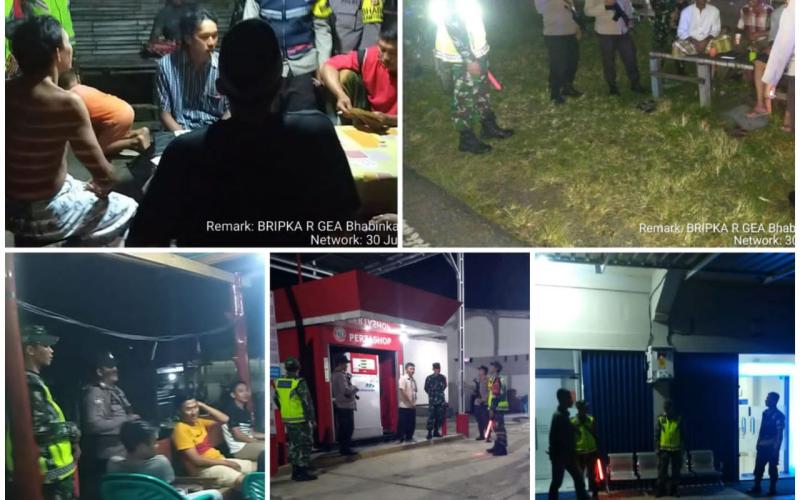 Pengawasan Kamtibmas di Wilayah Hukum, Polsek Kaur Tengah Patroli KRYD Bersama TNI 