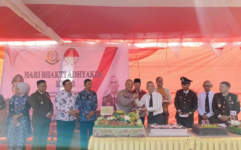 Polres Kaur Hadiri Syukuran Peringatan Hari Bhakti Adhyaksa Ke - 63 di Kejaksaan Negeri Kaur