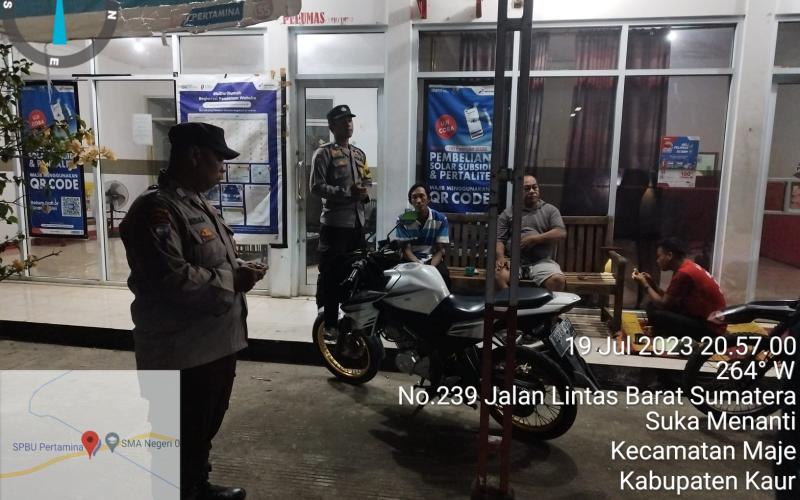 Polsek Maje Patroli KRYD, Cegah Tindak Pidana 3C di Desa Suka Menanti 