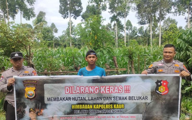Polsek Padang Guci Hulu, Sosialisasi Larangan Karhutlah di Desa Lawang Agung