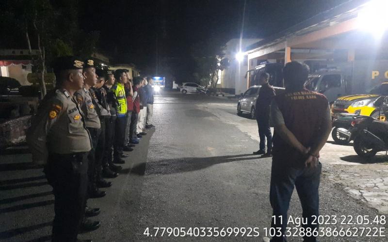 Polres Kaur Patroli Gabungan Ciptakan Situasi Kamtibmas yang Kondusif di Wilkum 