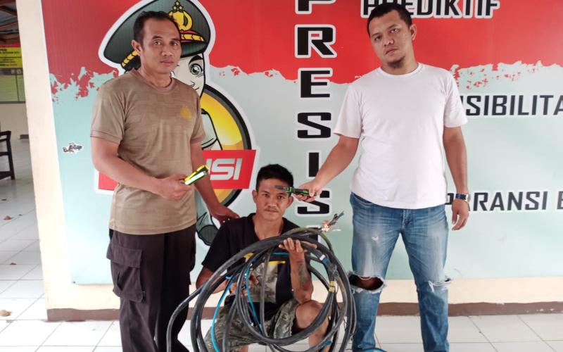 Curi Kabel Power Tower Indosat, Warga Perumdam Ditangkap Polsek Selebar