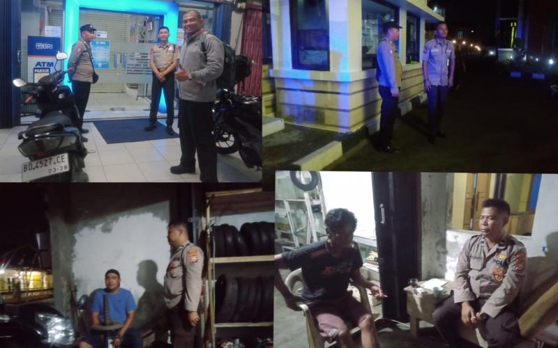Sambangi Pedagang dan Security Bank, Polsek Ratu Samban Sampaiakan Imbaun Kamtibmas