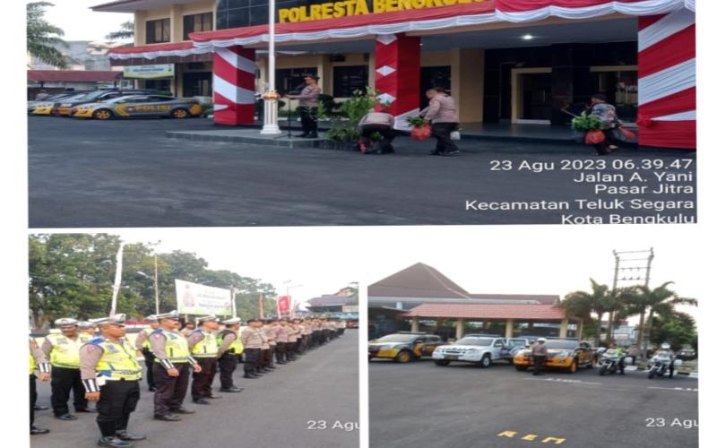 Polresta Bengkulu Gelar Apel Kegiatan Penghijauan Penanaman 1000 Pohon