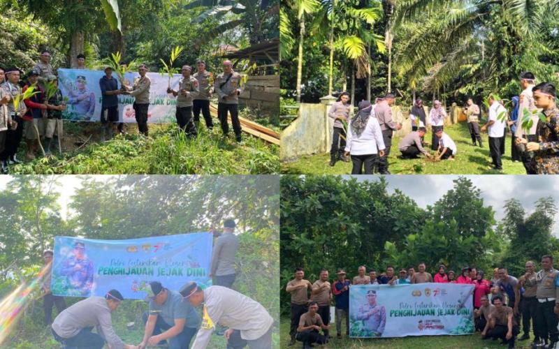 Polsek Jajaran Polres Kaur Berpartisipasi Sukseskan Program "Polri Lestarikan Negeri Penghijauan Sejak Dini" 