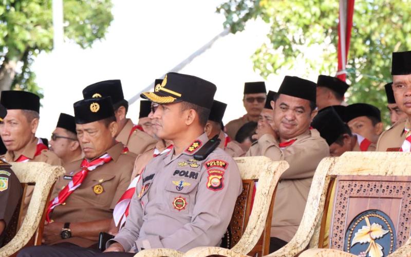 Kapolres Kaur Hadiri Upacara HUT Pramuka Ke-62 Tahun 2023 