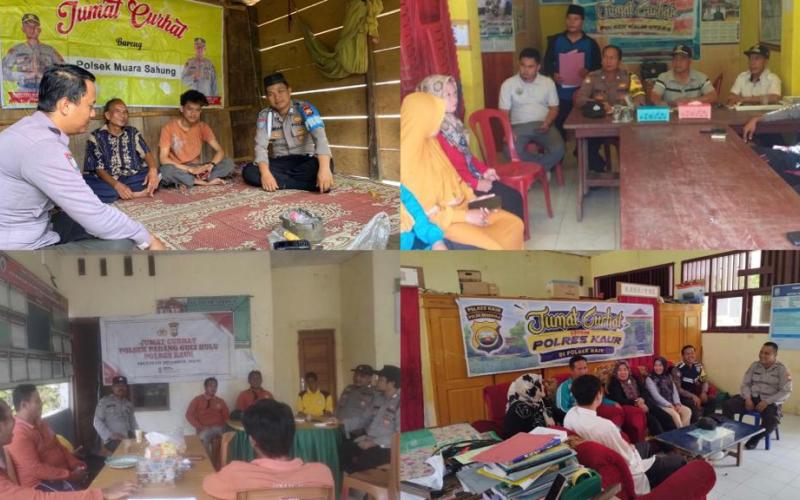Dengarkan Keluhan dan Aspirasi Masyarakat, Polres Kaur dan Polsek Jajaran Gelar Jumat Curhat di Wilayah Hukum 