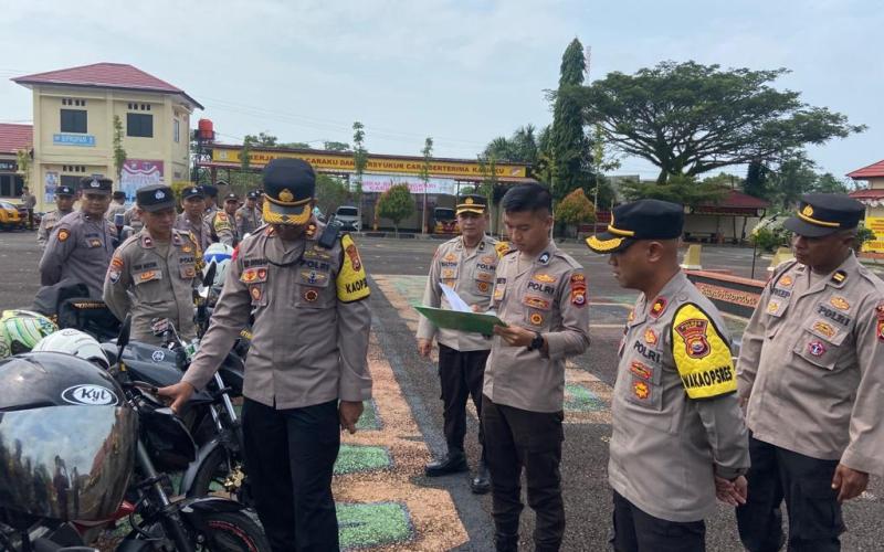 Polres Kaur Laksankan Apel Pengecekan dan Pemeriksaan Kelengkapan Ranmor Dinas 