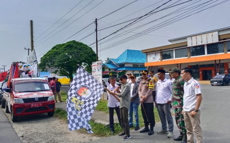 Polres Kaur Lakukan Pengamanan Kirab Pemilu 2024 