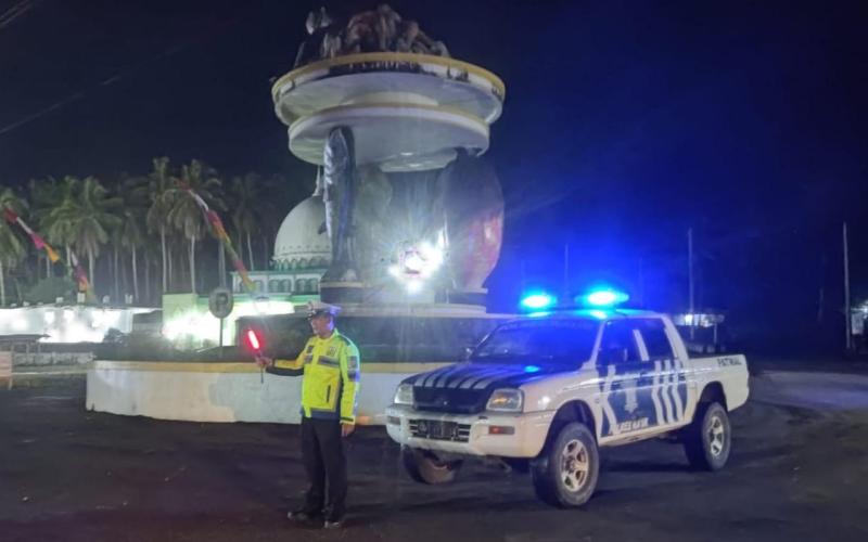 Polres Kaur Patroli Blue Light di Seputaran Tugu Kasuk Baru 
