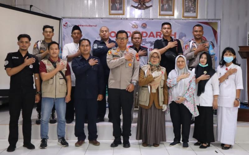Meriahkan HUT Humas Polri Ke 72, Polres Mukomuko Gelar Aksi Nyata Donor Darah 