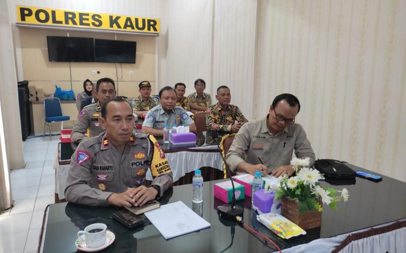 Kasat Lantas Polres Kaur Ikuti Rapat 5 Pilar Terkait Pemecahan Masalah Lalu Lintas Jelang Pemilu 