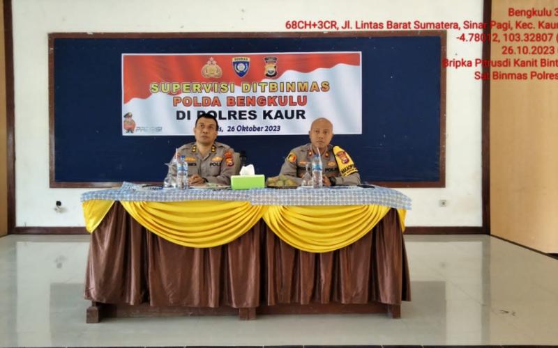 Polres Kaur Ikuti Kegiatan Supervisi dari Dit Binmas Polda Bengkulu Terkait Pembenahan Kinerja