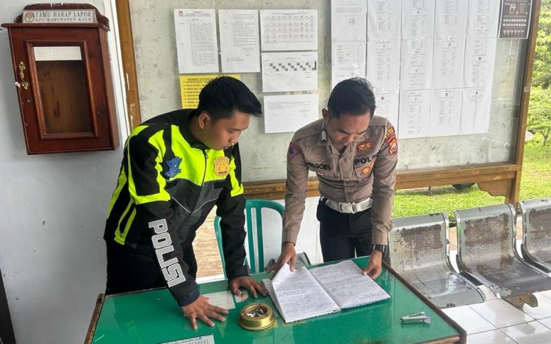 Satgas Kamsetibcarlantas Polres Kaur, Sambangi KPUD Sampaikan Imbauan Ciptakan Pemilu Damai 