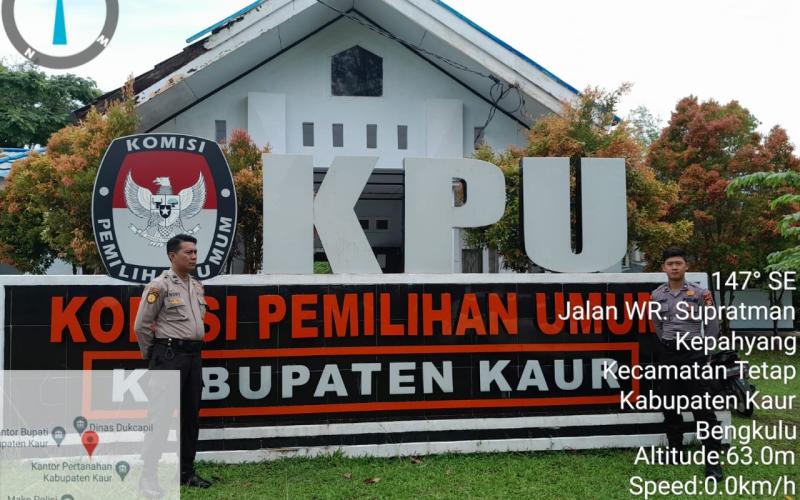 Cegah Gangguan Kamtibmas di Kantor KPUD, Personel Polres Kaur Gelar Patroli 
