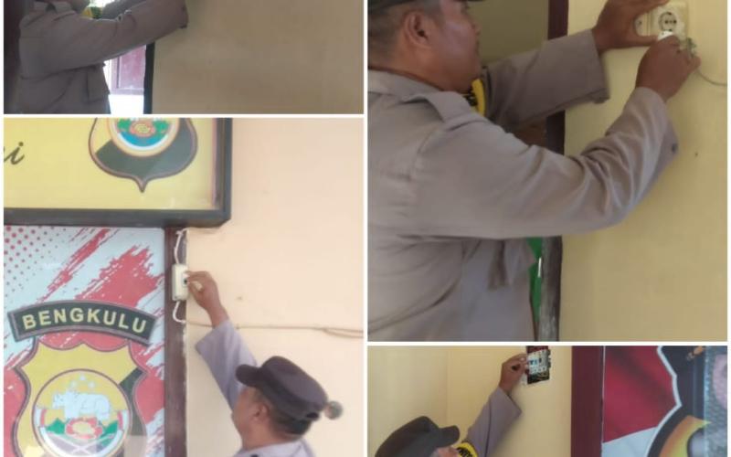 Pengamanan Mako, Polsek Jajaran Polres Kaur Lakukan Pengecekan Listrik 