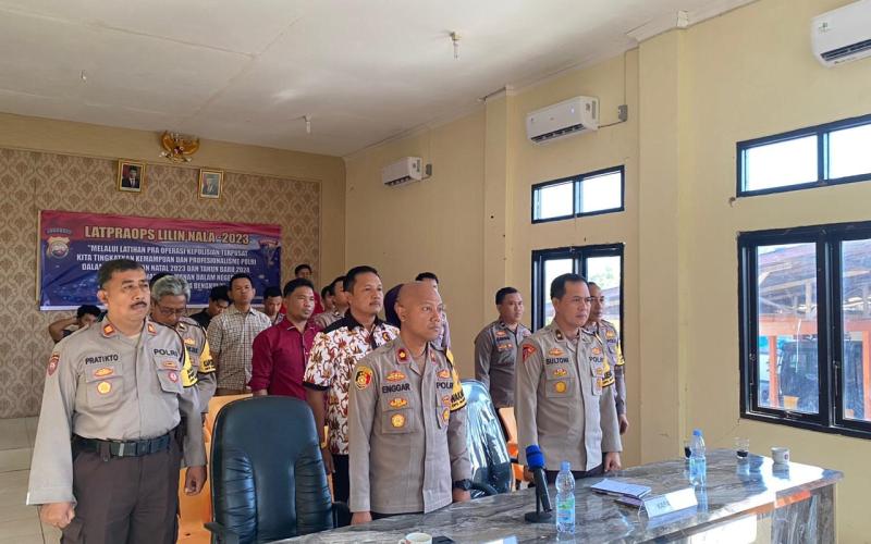 Hadapi Perayaan Natal dan Tahun Baru, Polres Kaur Ikuti Vicon Lat Pra Ops Terkait Kesiapan Ops Lilin Nala Tahun 2023 