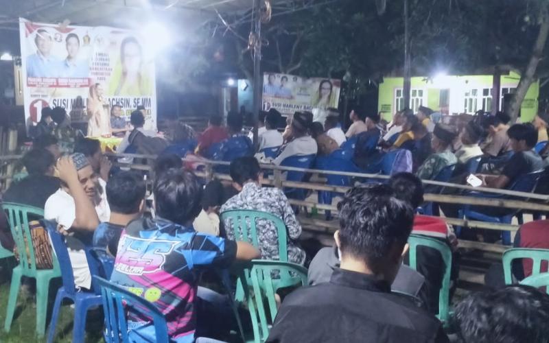Personel OMB Polres Kaur Lakukan Pengamanan Kampanye Tatap Muka Calon Angota DPR RI 