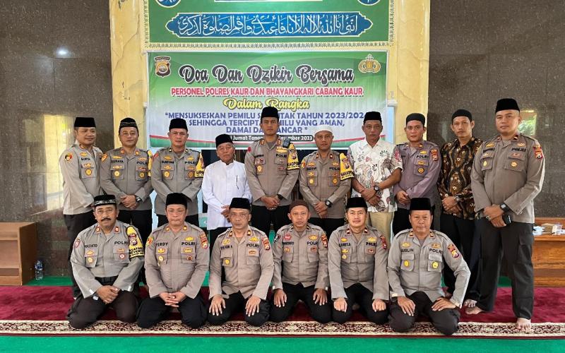Sukseskan Pemilu Serentak Tahun 2024, Polres Kaur Gelar Doa dan Dzikir Bersama