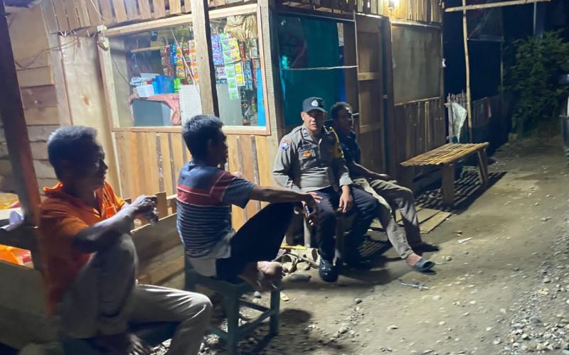 Tingkatkan Patroli KRYD, Personel Polsek Muara Sahung Imbau Warga Jaga Kamtibmas 