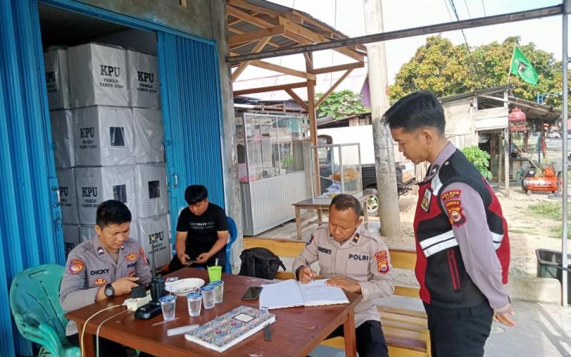 Polres Kaur Patroli Dialogis, Sambangi Kantor KPUD, Kantor Bawaslu, dan Gudang Logistik Antispasi Gangguan Kamtibmas