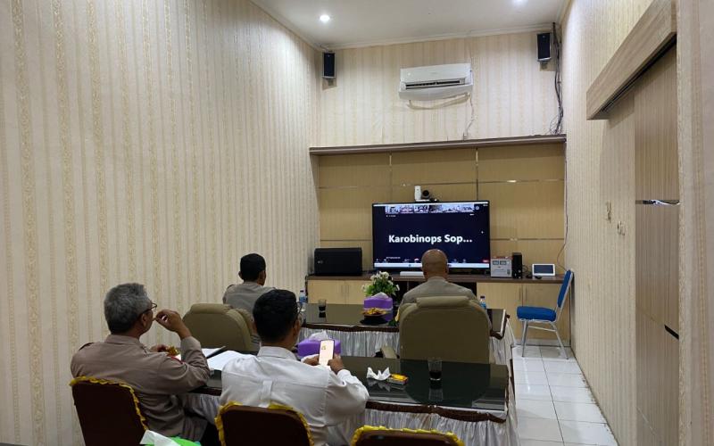 Persiapan Pemungutan dan Perhitungan Suara Pemilu Tahun 2024, Polres Kaur Ikuti Vicon Asops Polri 