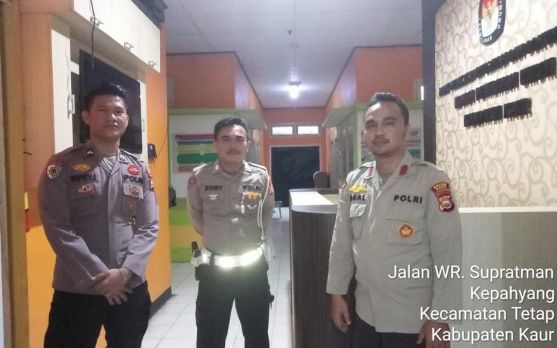 Patroli OMB Jelang Pemilu, Polres Kaur Lakukan Pengamanan di Kantor KPUD 