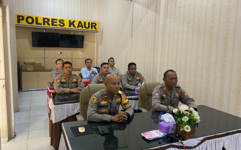 Polres Kaur Ikuti Vicon Anev Program Beyond Trust Presisi TW I Tahun 2024