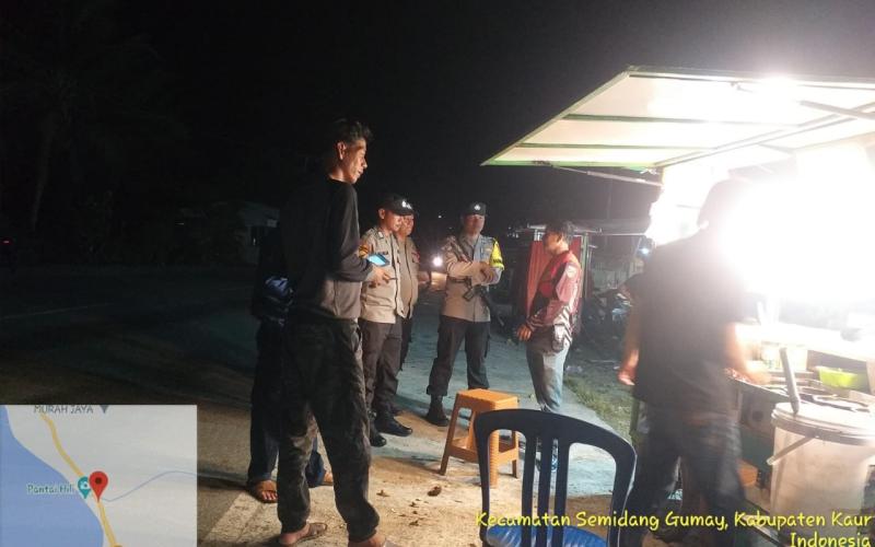Polsek Kaur Tengah Patroli Dialogis Antisipasi 3C dan Premanisme di Objek Vital