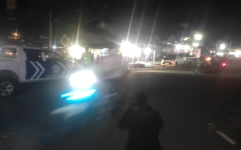 Sat Lantas Polres Kaur Patroli Blue Light Jalan Lintas Bengkulu Lampung