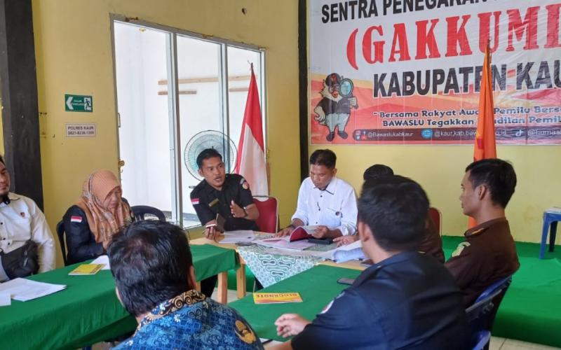  Adannya Temuan Kecurangan Pada Pemilu 2024, Sat Reskrim Polres Kaur Bersama Sentra Gakkumdu Laksanakan Pembahasan 