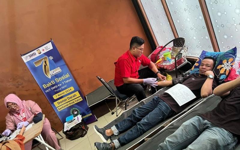 Serentak se-Indonesia, SMSI Bengkulu Gelar Baksos Donor Darah dalam Rangka HUT Ke-7