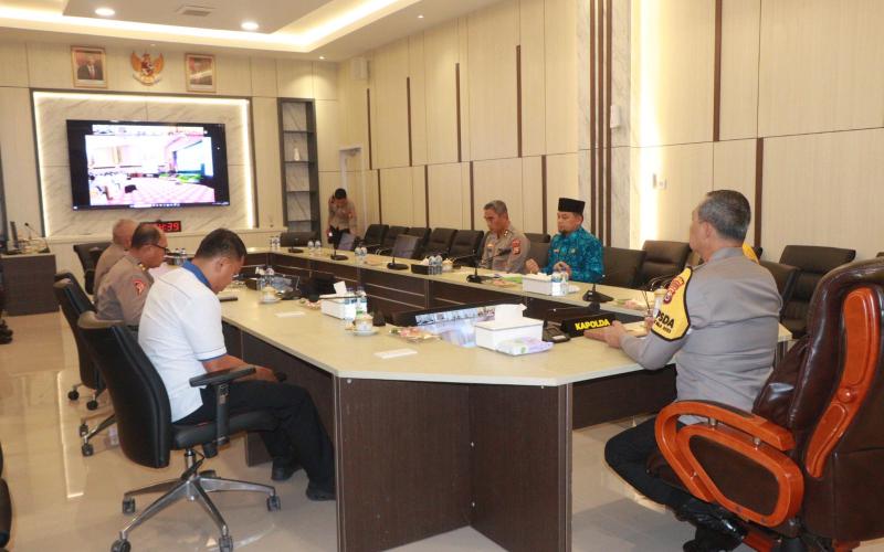 Kapolda Bengkulu Ikuti MOU Kementerian Pertanian dan Polri secara Daring