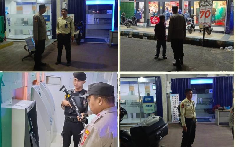 Sambangi Petugas Keamanan di Objek Vital, Personel Polsek Ratu Samban Sampaikan Imbauan Jaga Kamtibmas
