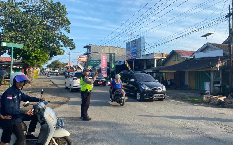 Pantau Arus Lalin, Sat Lantas Polres Kaur Gelar Gatur Lalin