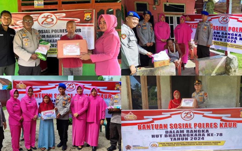 Polres Kaur Berbagi Bansos, Sambut HUT Bhayangkara ke 78 