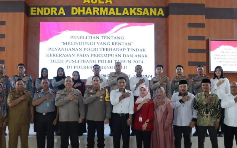 Puslitbang Polri Lakukan Penelitian Penanganan Tindak Kekerasan Pada Perempuan dan Anak di Polresta Bengkulu